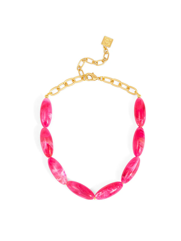Glossy Resin Bead Collar Necklace