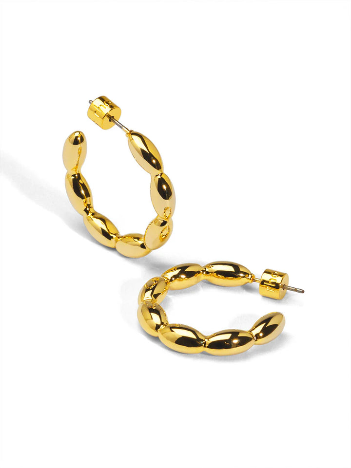 Beaded Gold Hoop Earrings