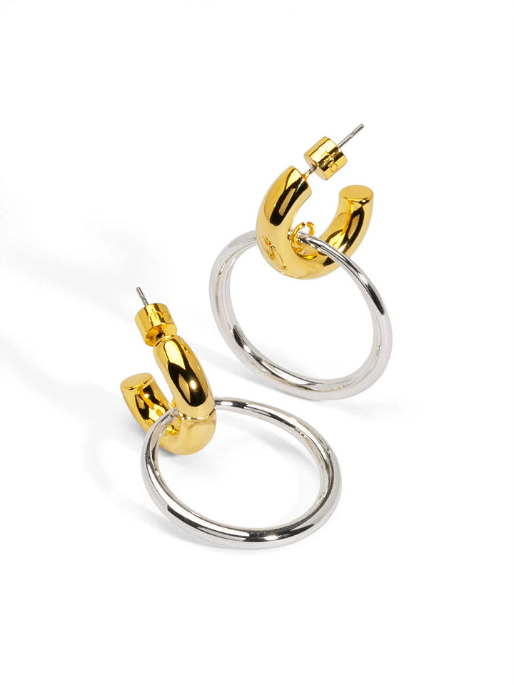 Two Tone Doorknocker Earrings