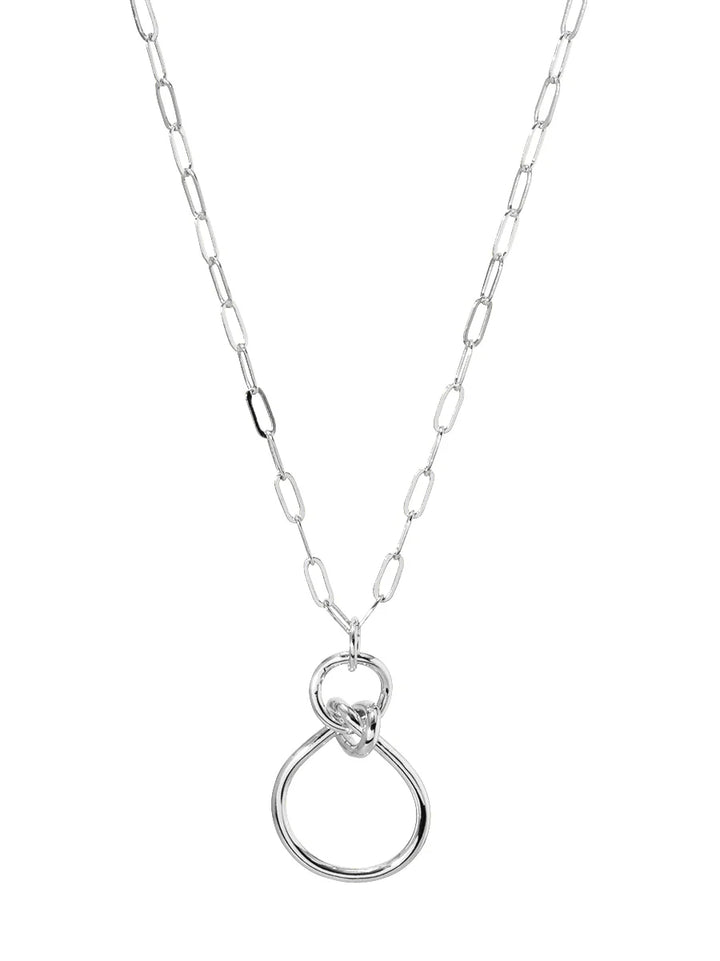 Silver Knotted Charm Necklace