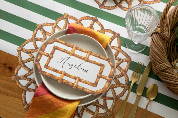 Rattan Weave Die Cut Paper Placemats Set/12