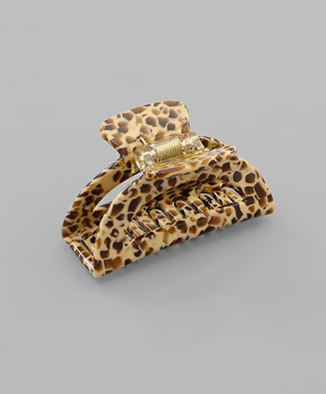 Beige Brown Dot Hair Claw