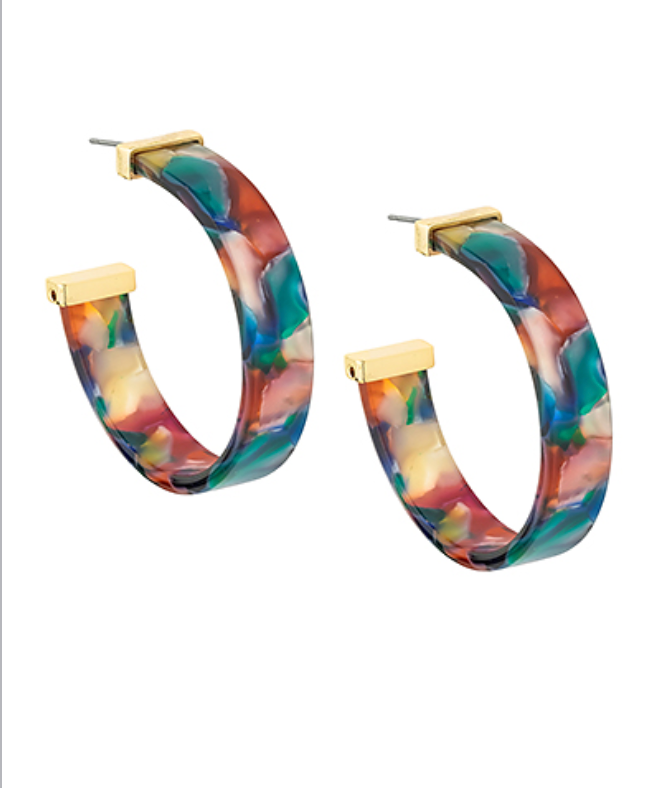 Wide Resin Hoop Earrings