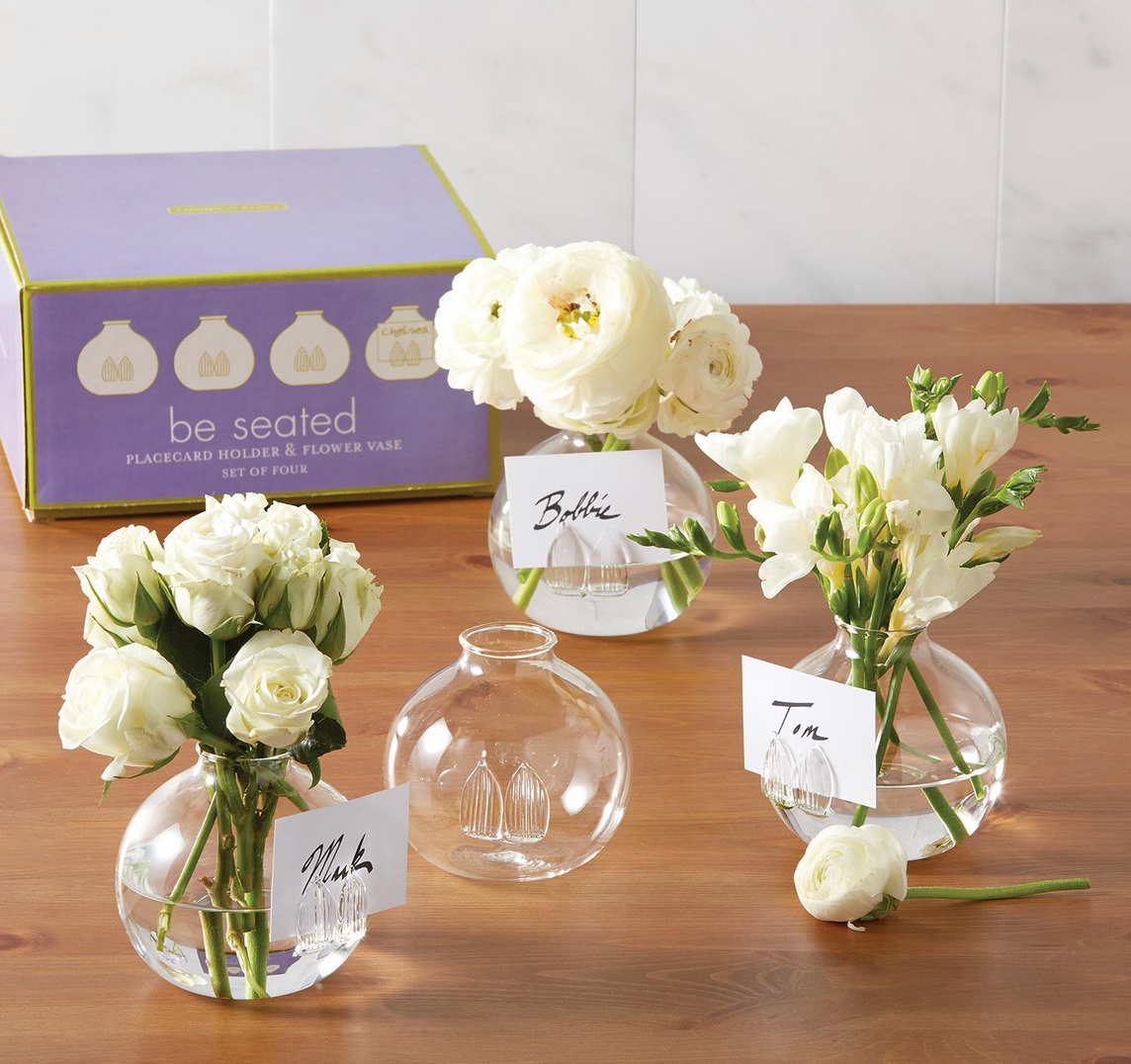 Be Seated Vase & Placecard Holder Set/4