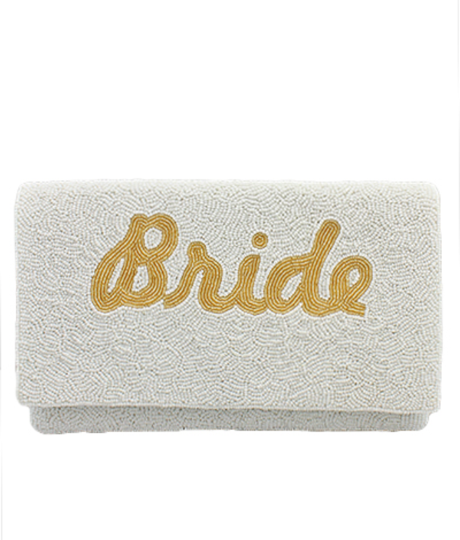 Large Bride Beaded Clutch