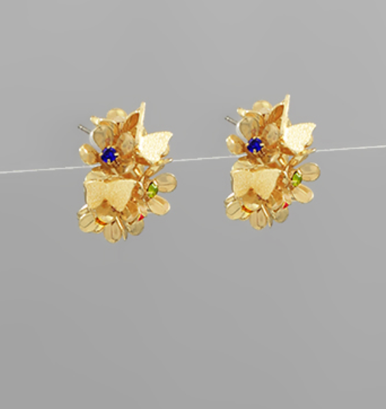 Small Butterfly Petal Hoop Earrings