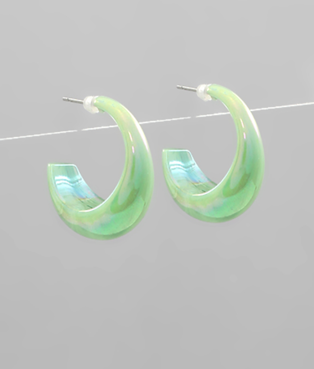 Small Iridescent Hoop Earrings