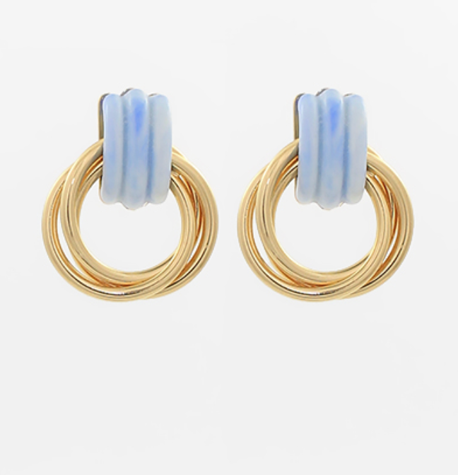 Acrylic & Gold Doorknocker Earrings