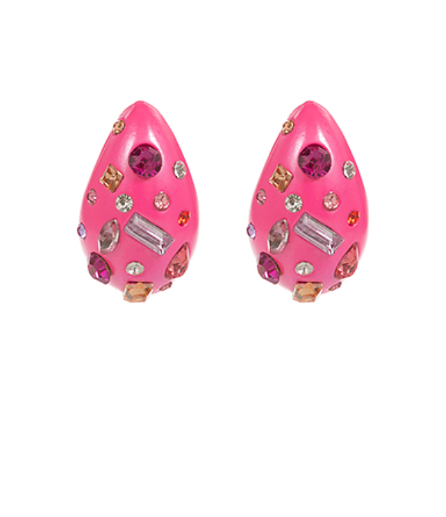 Multi Stone Tear Drop Earrings