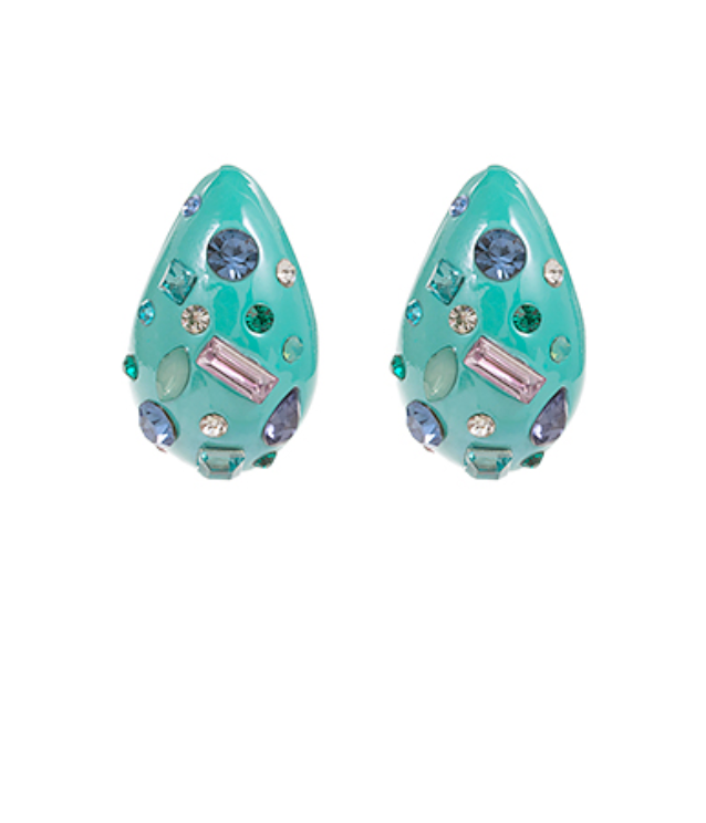Multi Stone Tear Drop Earrings