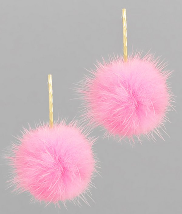 Pom Pom Dangle Earrings