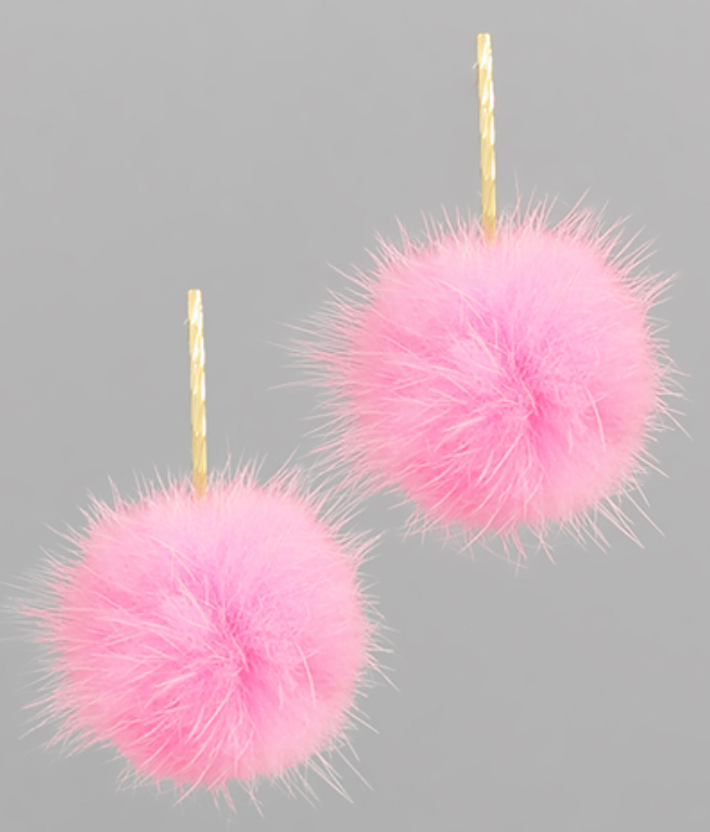 Pom Pom Dangle Earrings