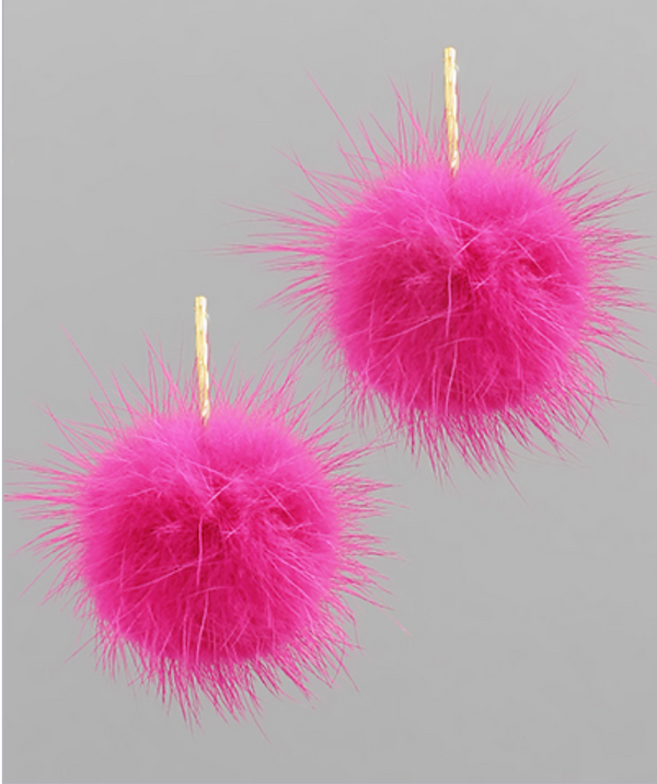 Pom Pom Dangle Earrings