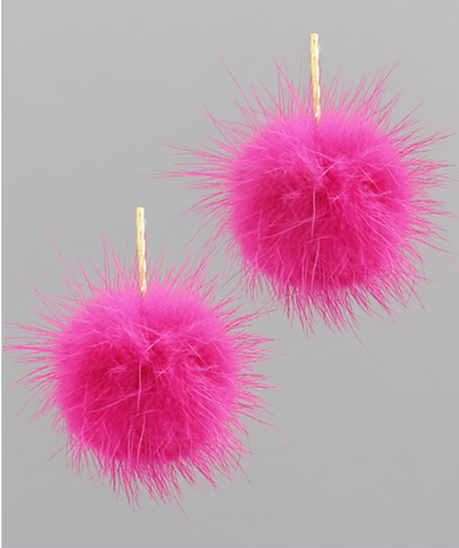 Pom Pom Dangle Earrings