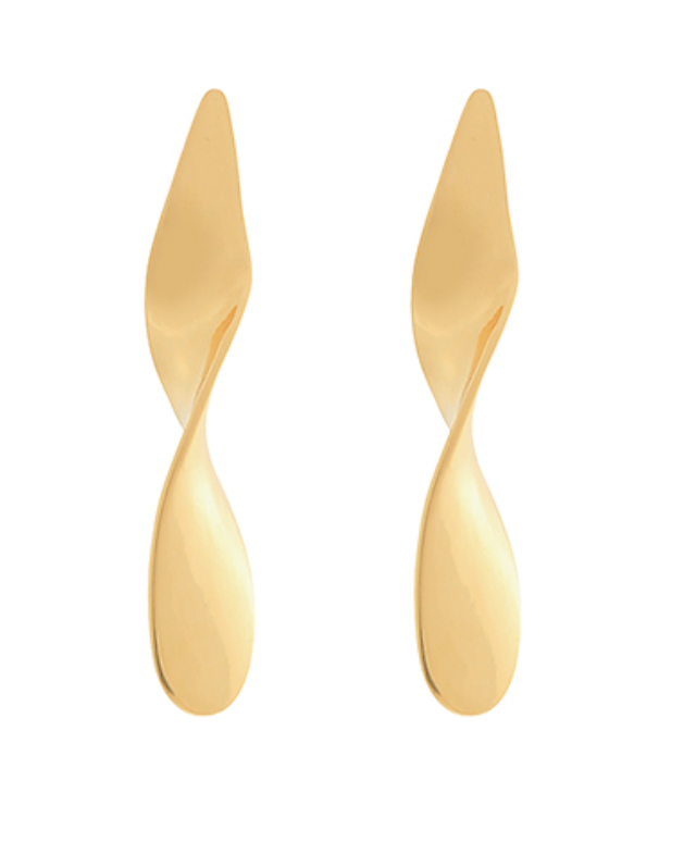 Gold Twist Drop Earrings