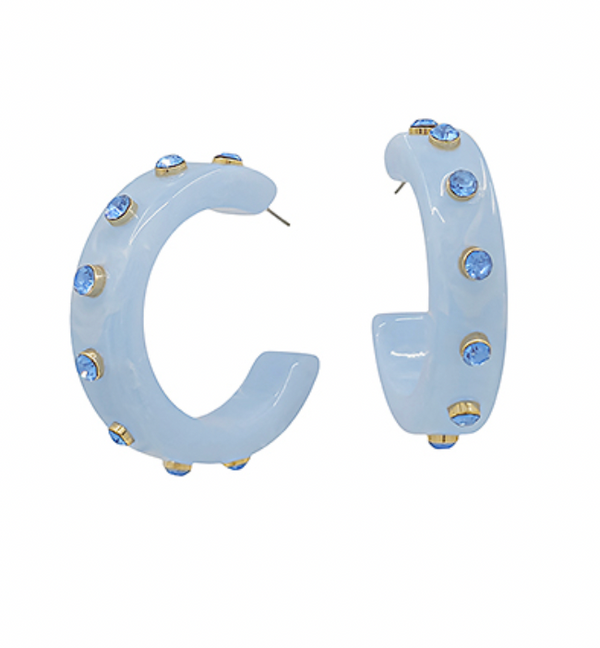 Crystal Accent Acrylic Hoops