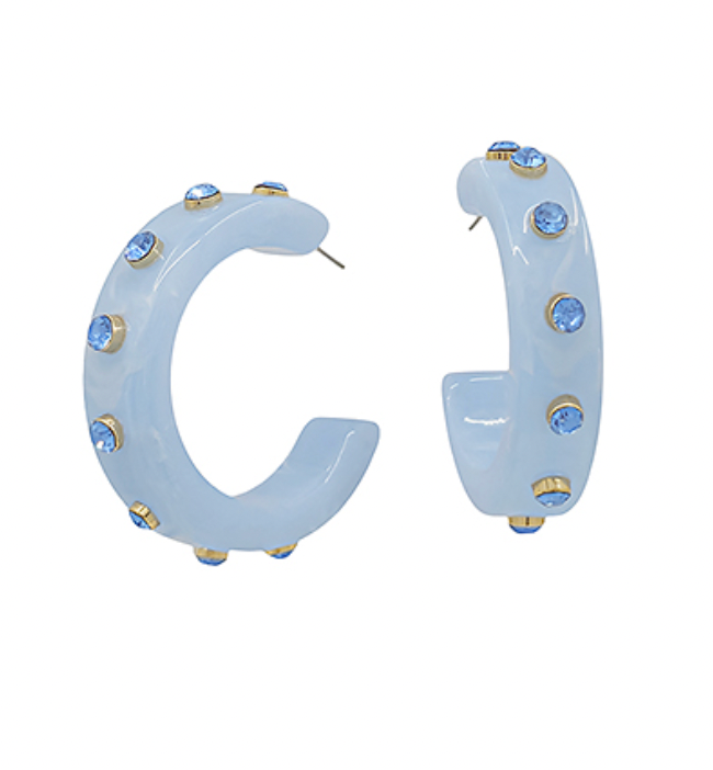 Crystal Accent Acrylic Hoops