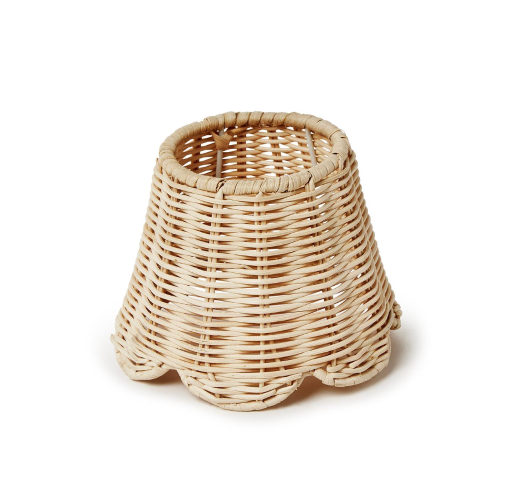Rattan Woven Scalloped Lamp Shade