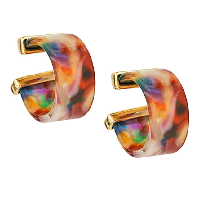 Small Wide Acrylic Hoops