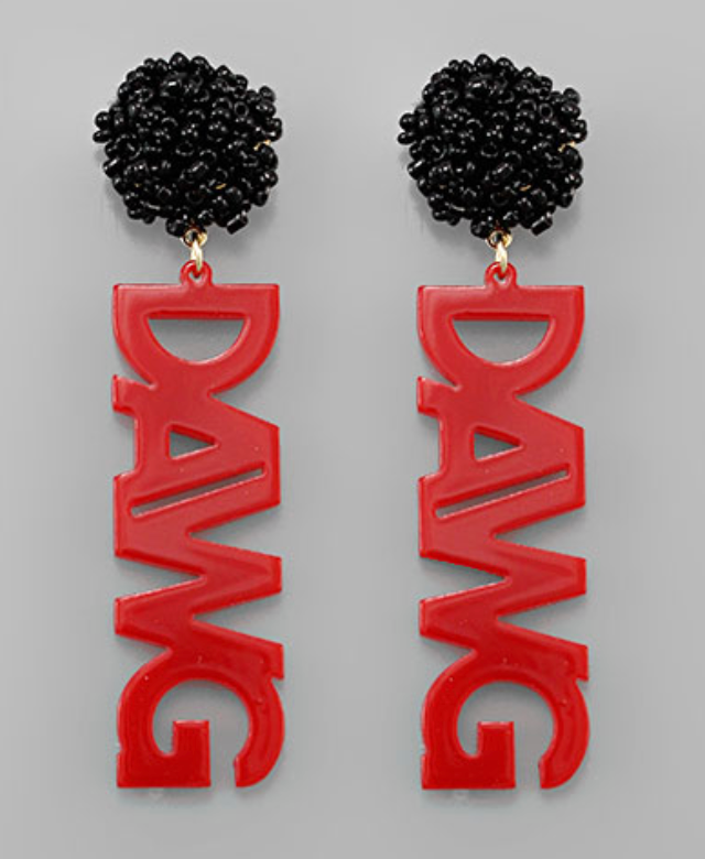 GA Dawg Acrylic Earrings