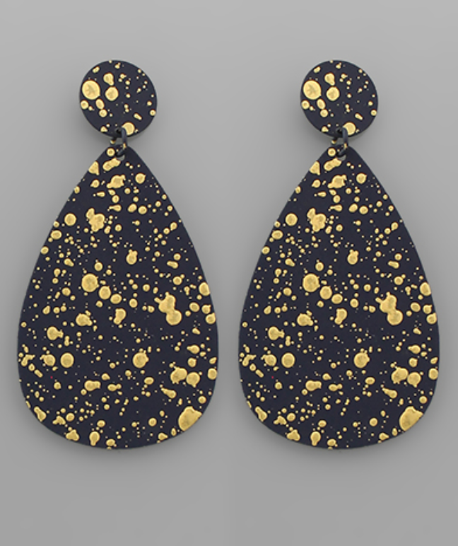 Paint Spatter Teardrop Earrings