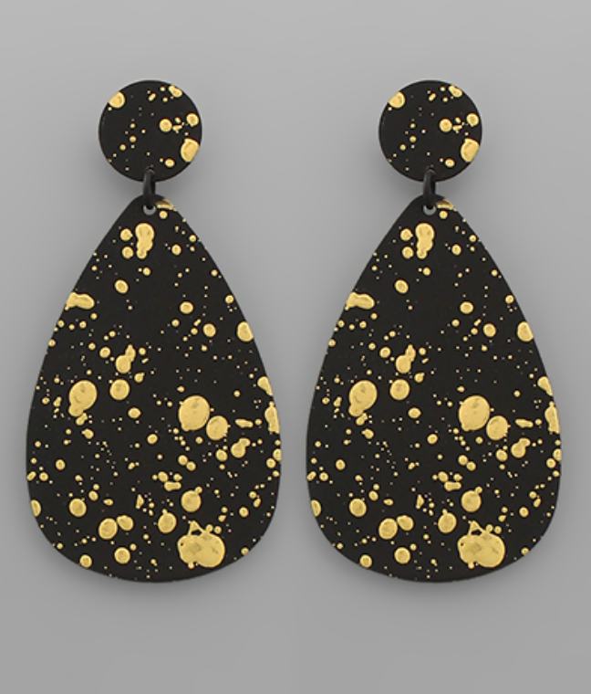 Paint Spatter Teardrop Earrings
