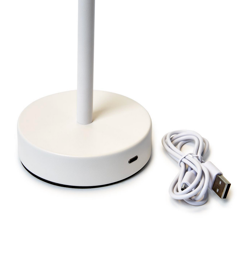 White Scalloped LED Touch Table Lamp