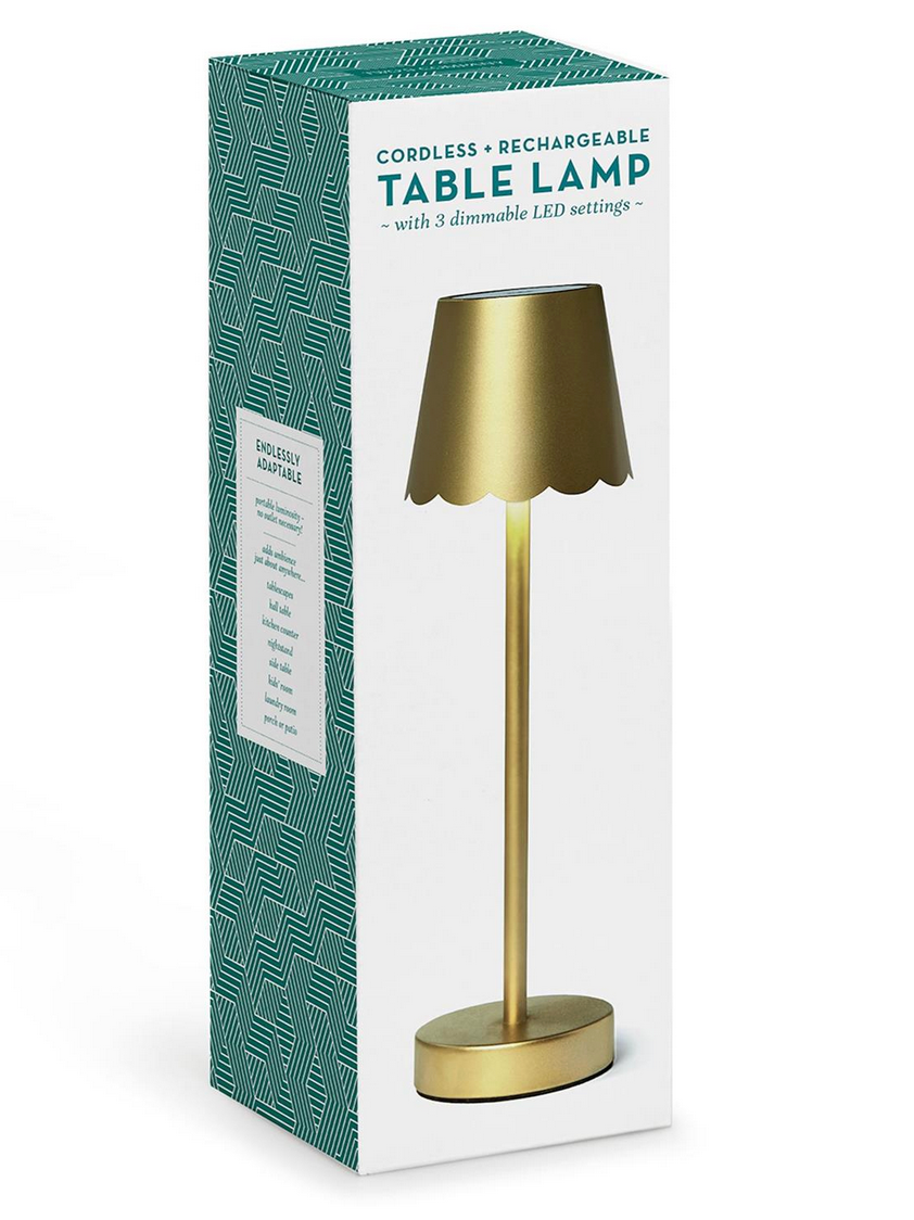 Gold Scalloped LED Touch Table Lamp