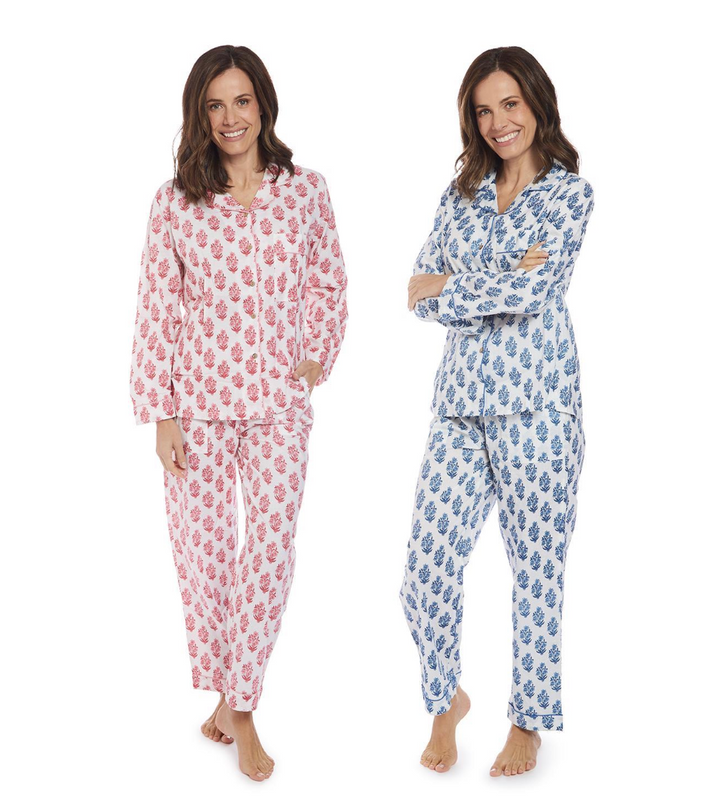 Block Print Floral Pajamas Set