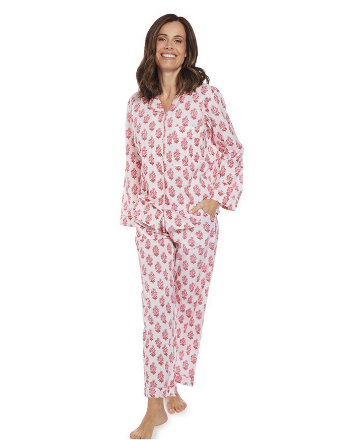 Block Print Floral Pajamas Set