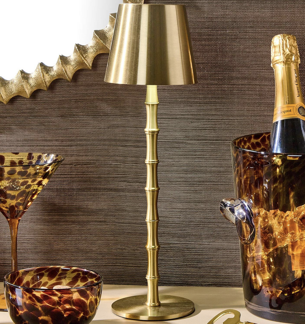 Gold Bamboo LED Touch Table Lamp