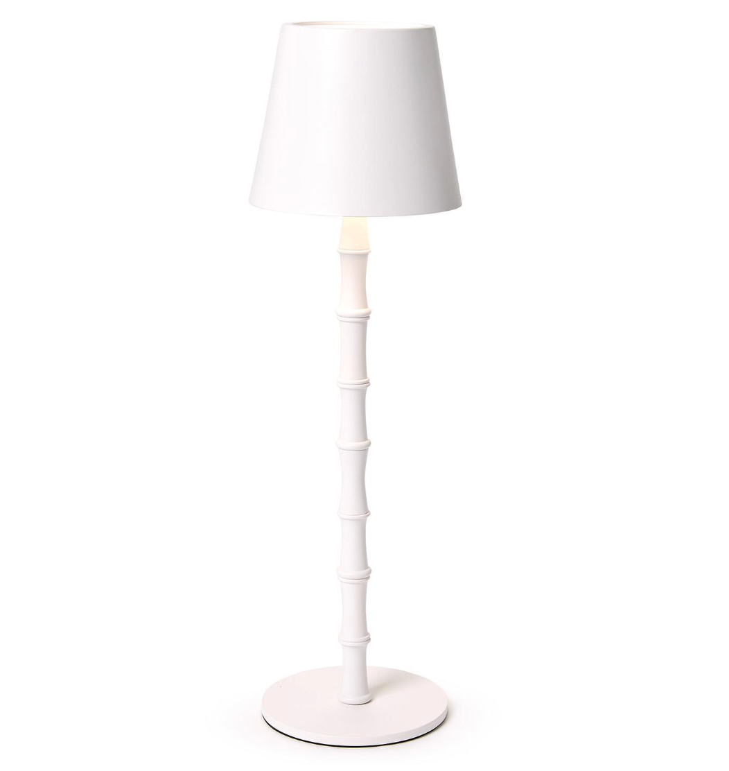 White Bamboo LED Touch Table Lamp