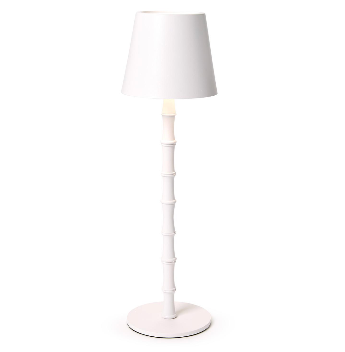 White Bamboo LED Touch Table Lamp