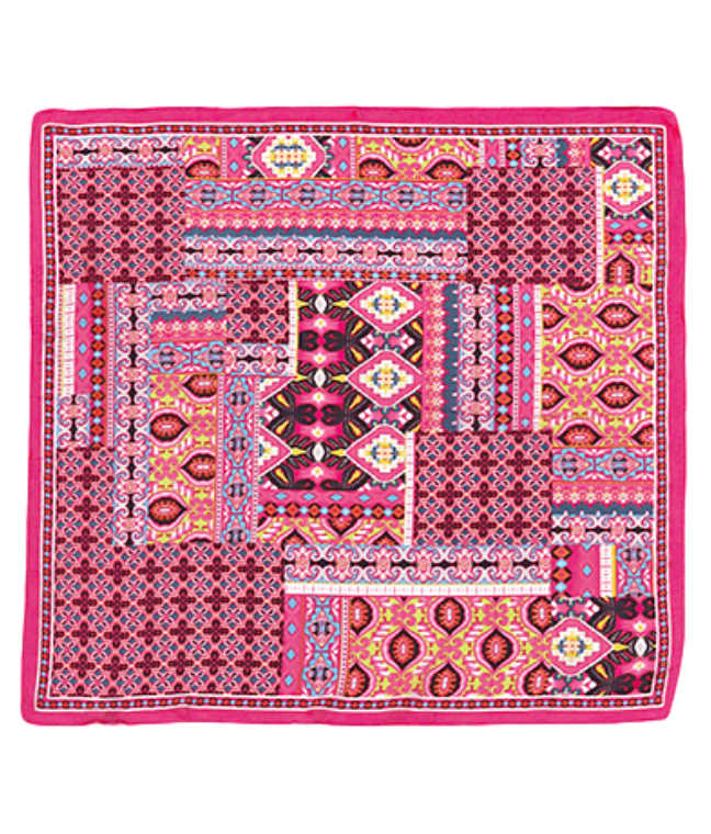 Multi Print Faux Silk Scarf