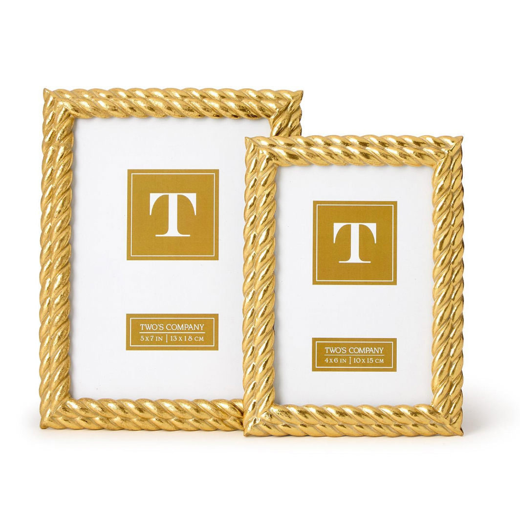 Double Gold Rope Photo Frame
