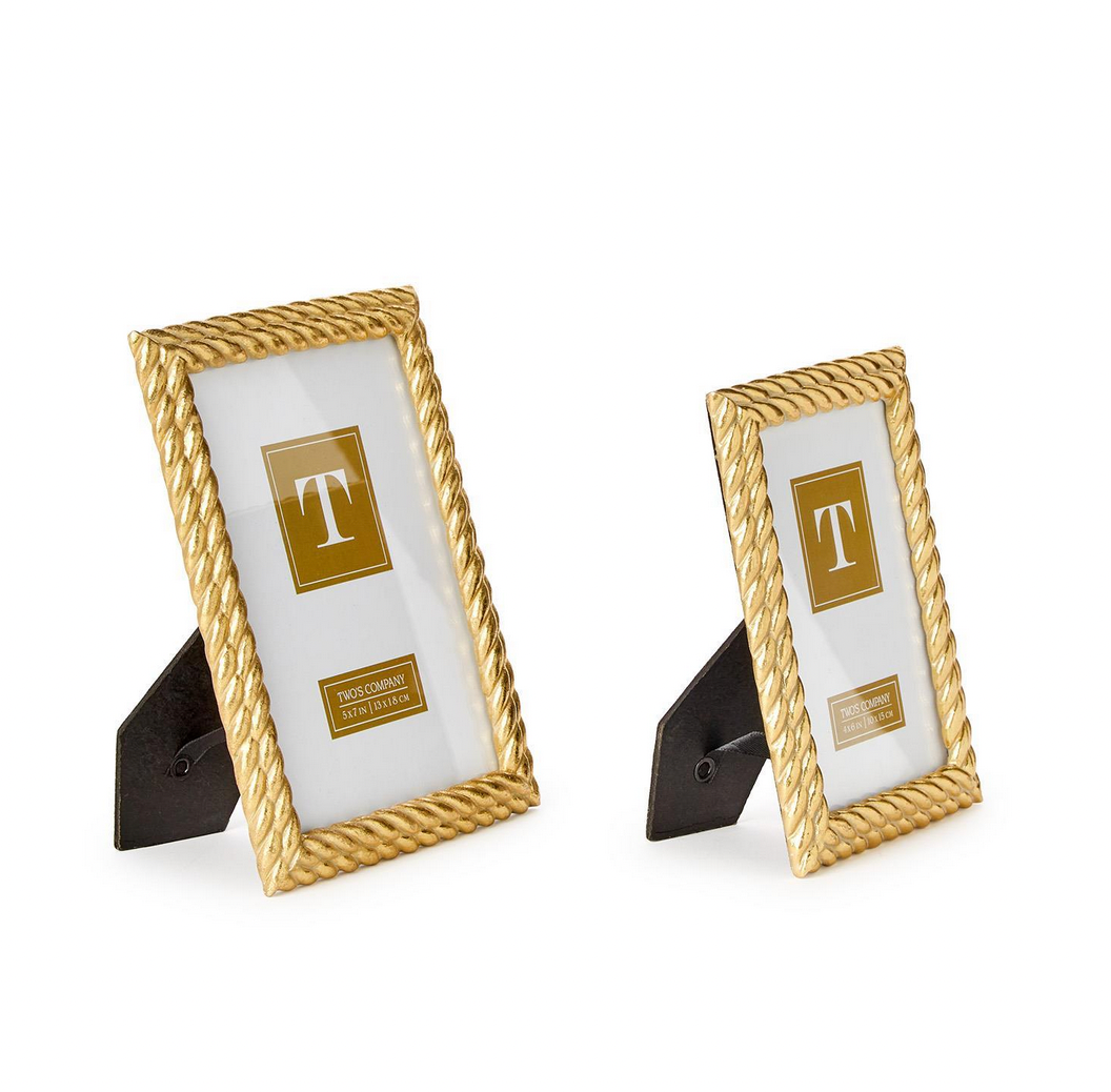 Double Gold Rope Photo Frame