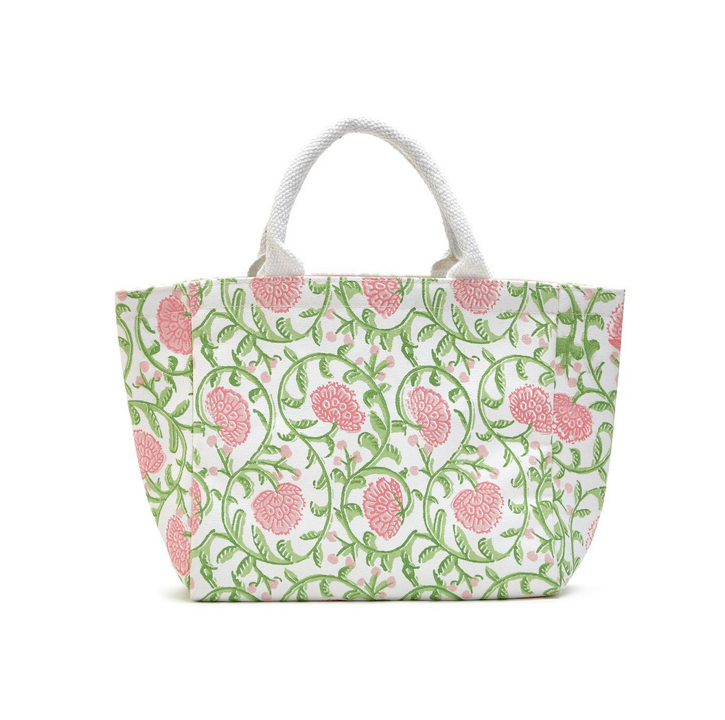 Floral Block Print Thermal Tote