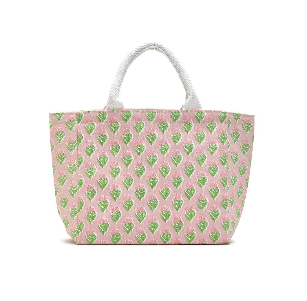 Floral Block Print Thermal Tote