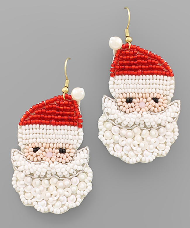Sweet Santa Face Earrings