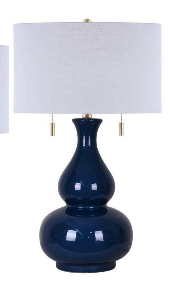 Emily Large Navy Lamp Pair