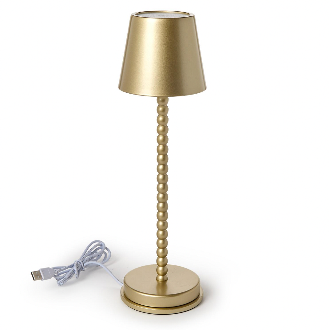 Gold Beaded LED Touch Table Lamp