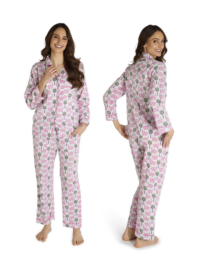 Pink Elephant Print Pajamas