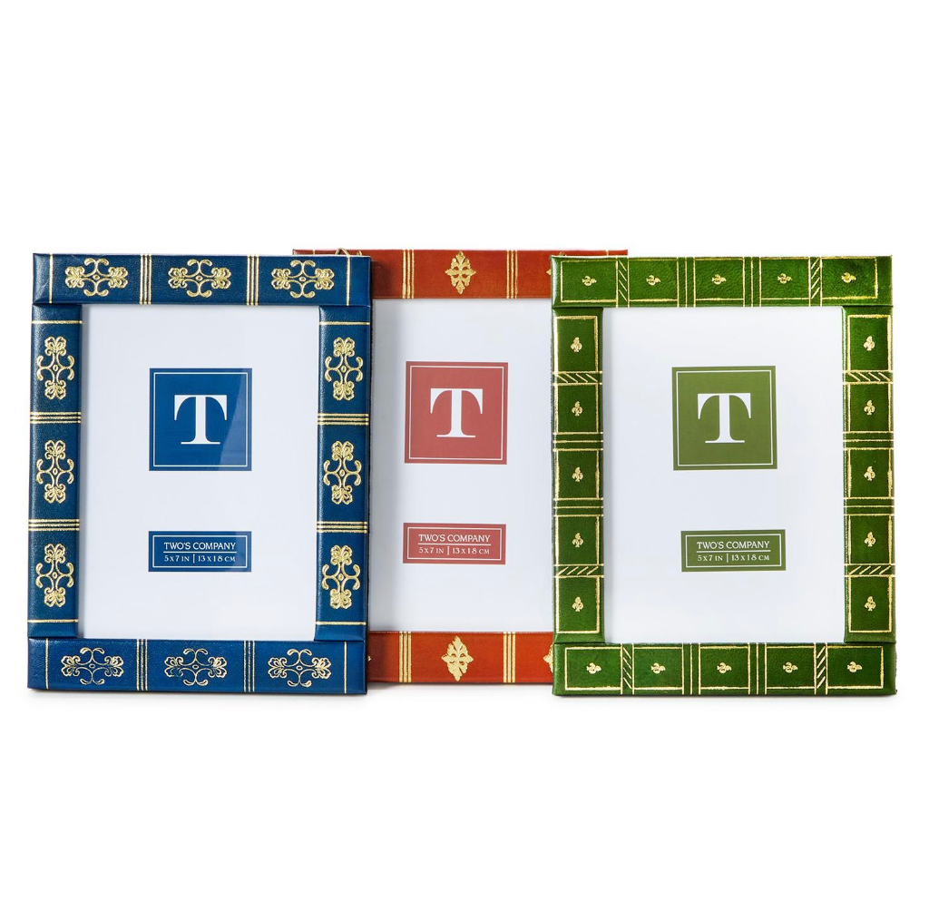 Book Spine Leather 5" x 7" Photo Frame