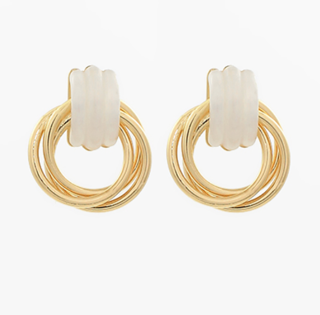 Acrylic & Gold Doorknocker Earrings