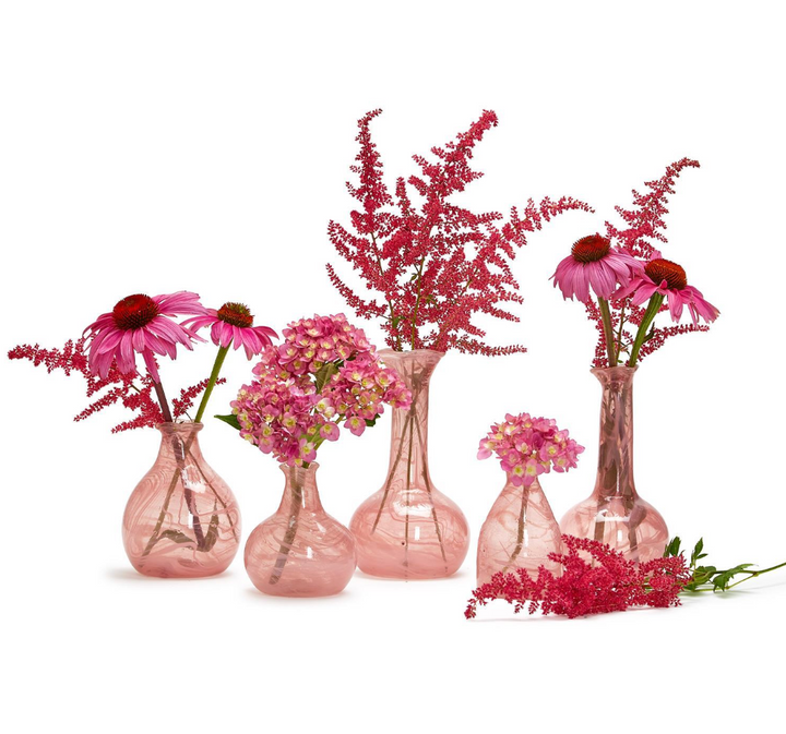 Pink Swirl Glass Bud Vase