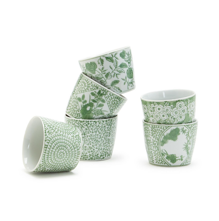 Small Green & White Canton Cachepot