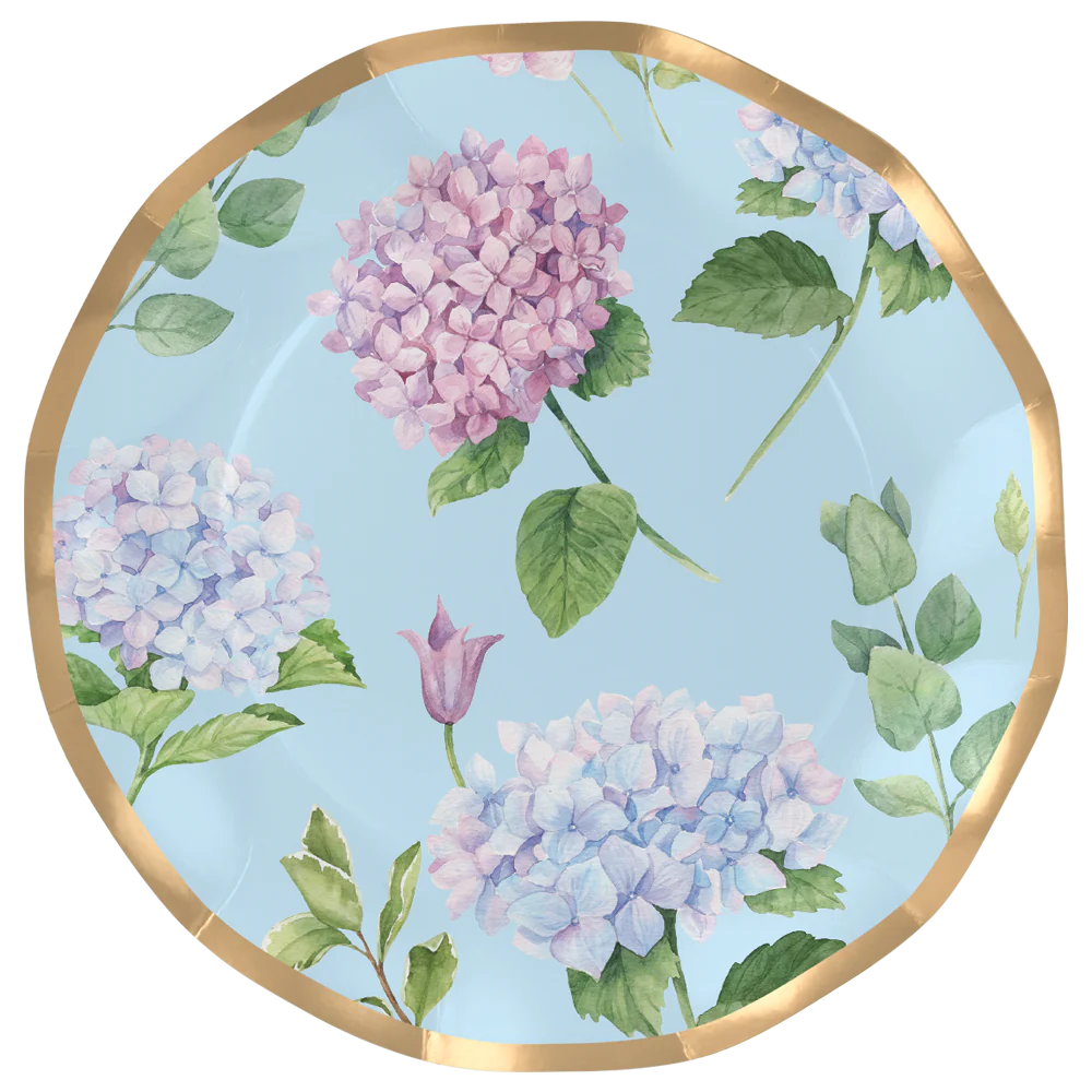 Blue Hydrangeas Dinner Plate 8/PK