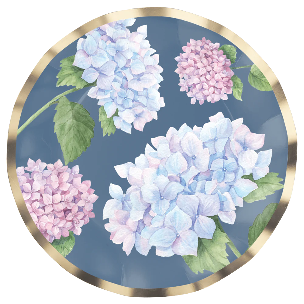 Blue Hydrangeas Salad Plate 8/PK