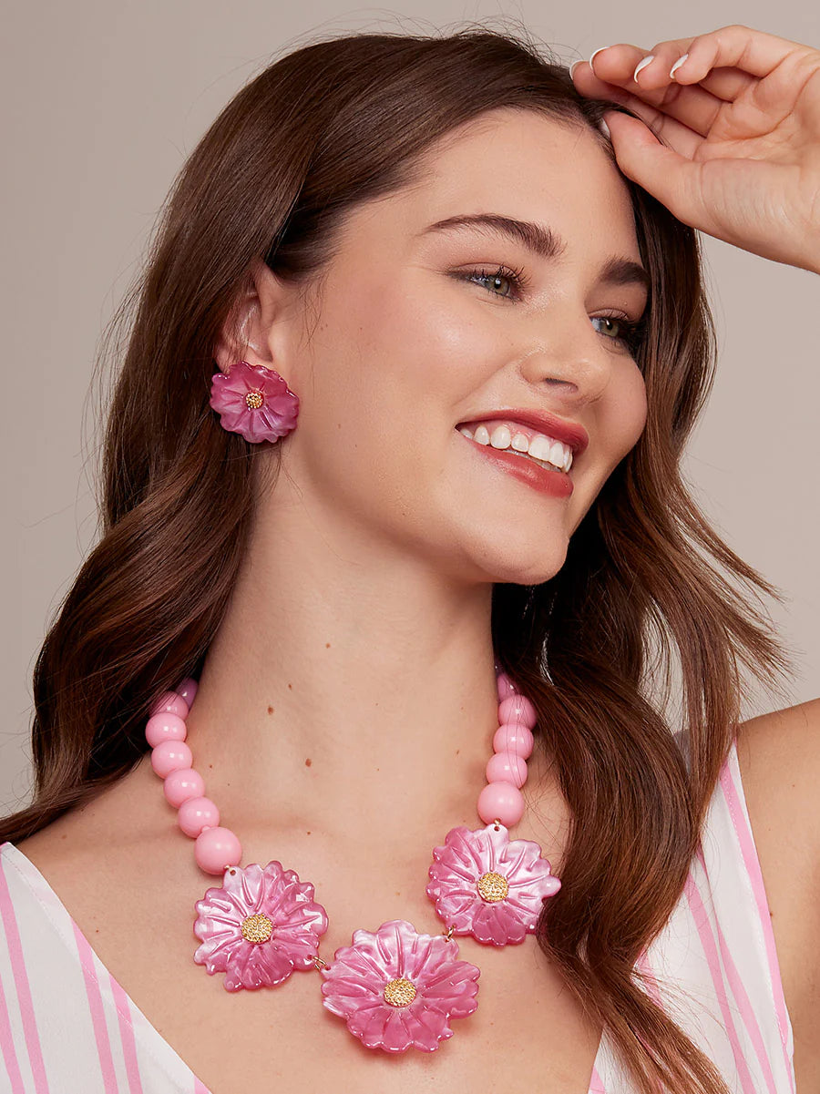 Pink Daisy Earrings