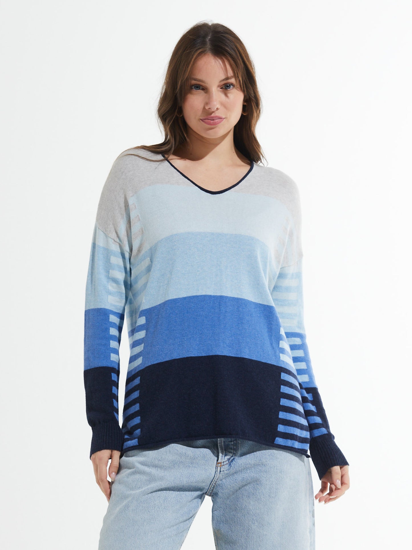 Vanessa Blue Striped Sweater